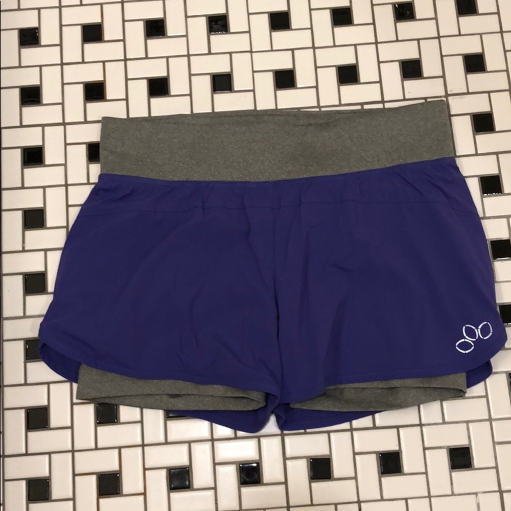 REI athletic shorts with spandex short attached